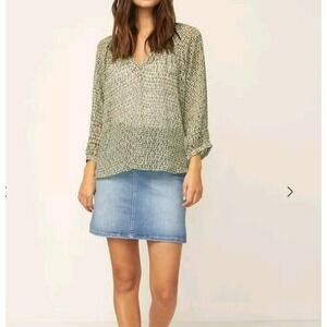 PART TWO COPENHAGEN Blouse‎ Womens M Dots Sheer Whimsigoth Leightweight Feminine